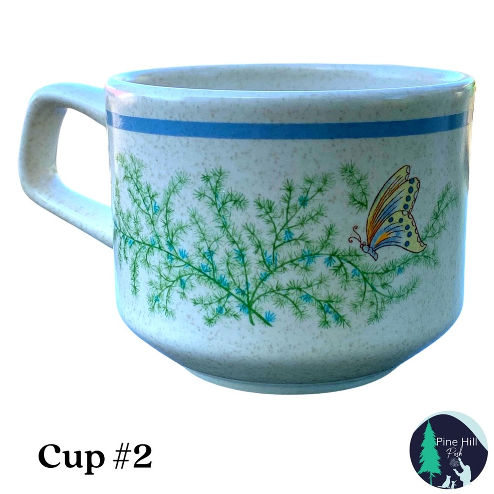 Lenox Temperware Fancy Free Coffee Tea Cups (3) Vintage Butterfly Cottagecore - Picture 6 of 13